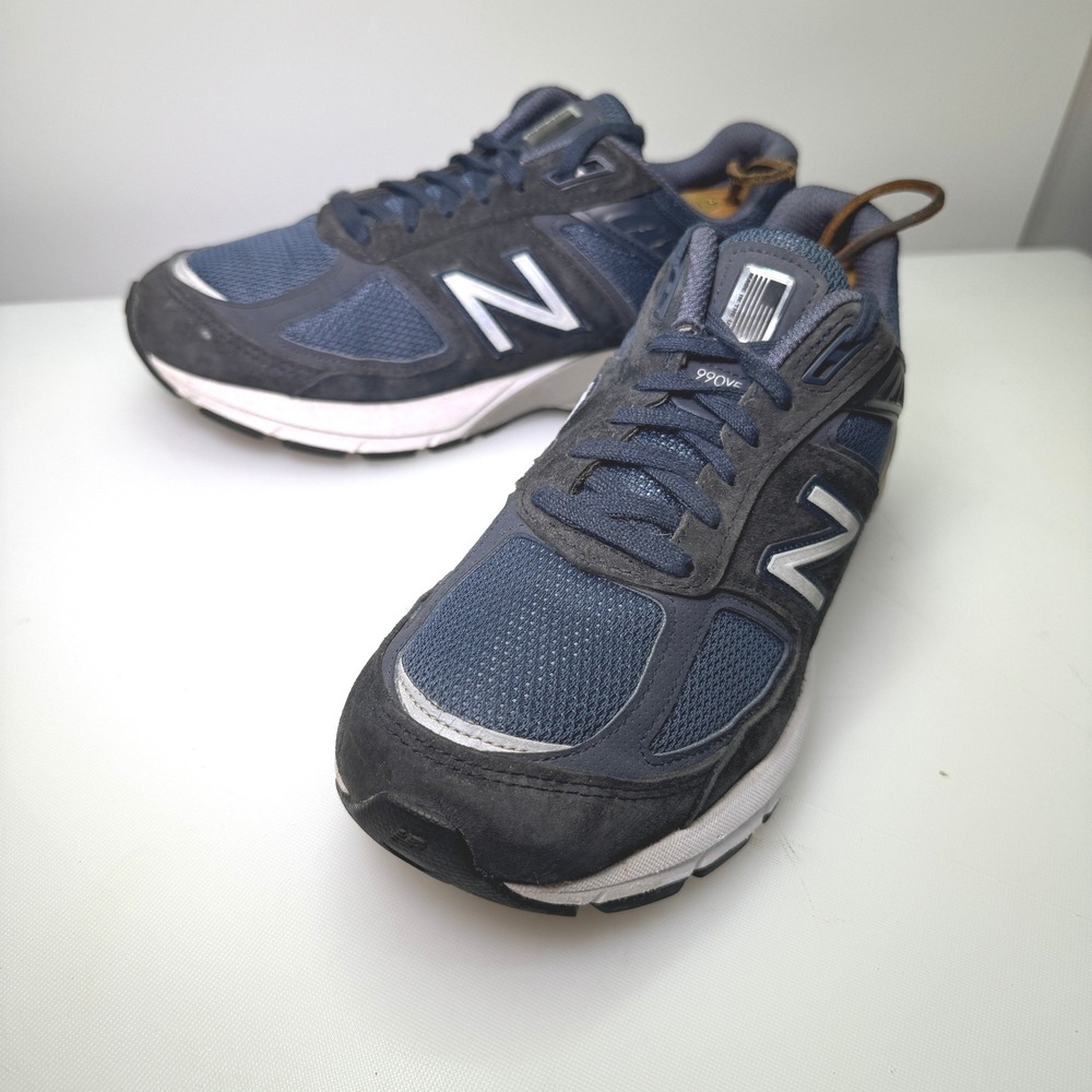 New Balance 990v5 Women 8 Wide Navy Blue Suede Running Shoes W990NV5 Made in USA - Picture 2 of 9